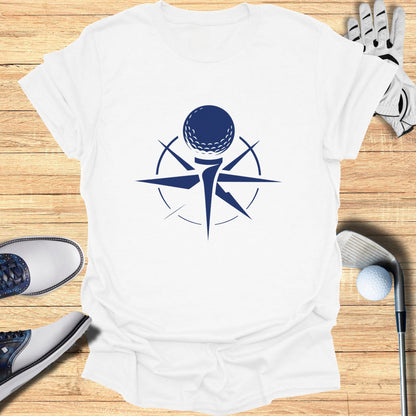 Unique Design Golf Themed Mens White T-shirt