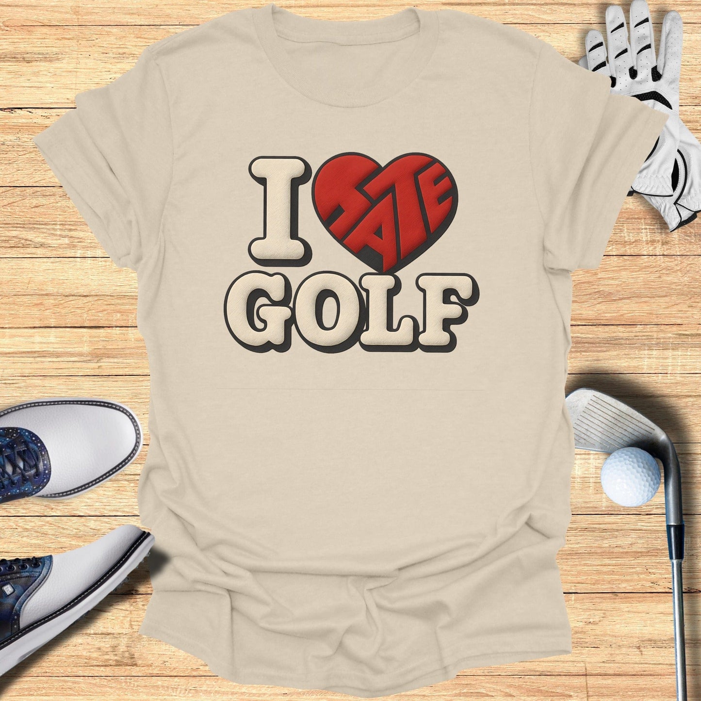 I Hate Golf Funny Graphic Tee