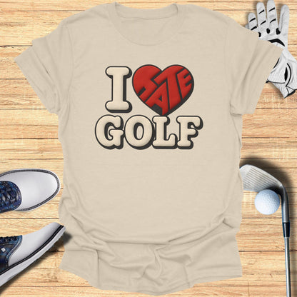 I Hate Golf Funny Graphic Tee