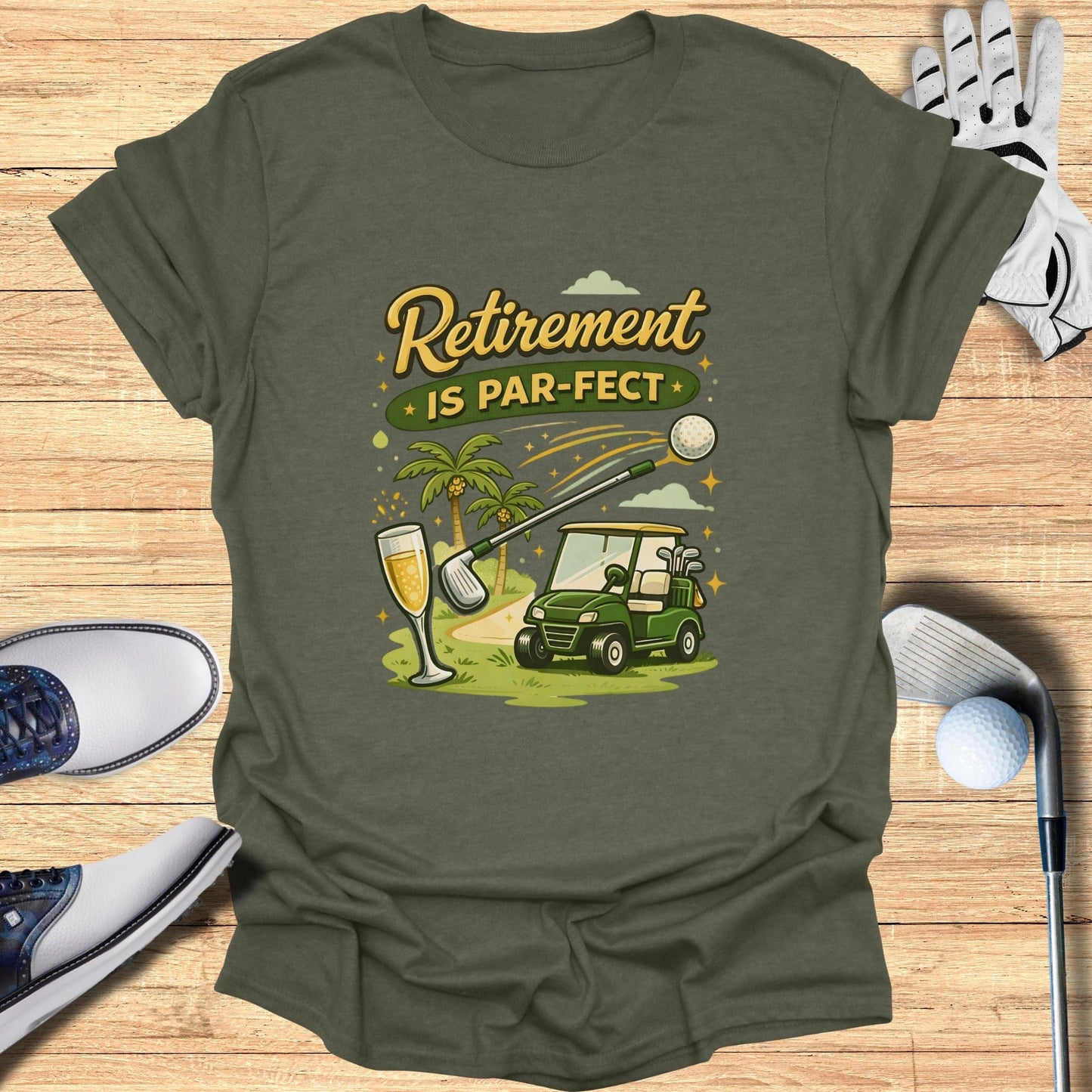 Retirement Is Par-fect Golf Themed T-Shirt for Retirees