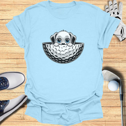 Cute Puppy Golfing Graphic Tee