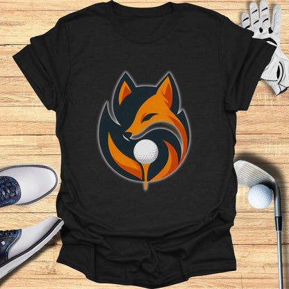 Stylish Black T-Shirt with Fox and Golf Ball Design