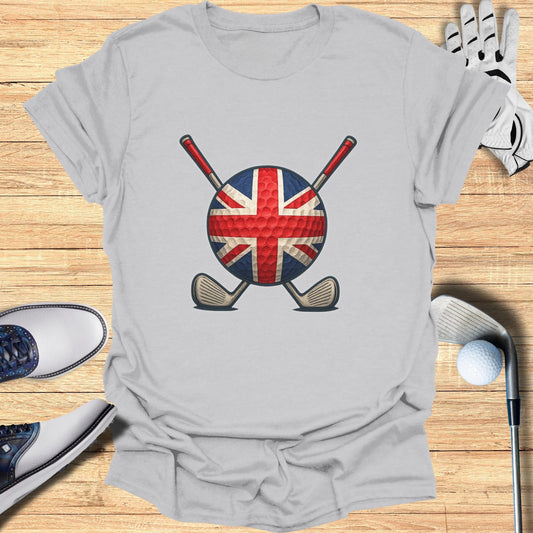 Union Jack Golf Ball and Clubs Graphic T-shirt
