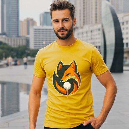 Stylish Fox Design Golf Ball Graphic T-shirt
