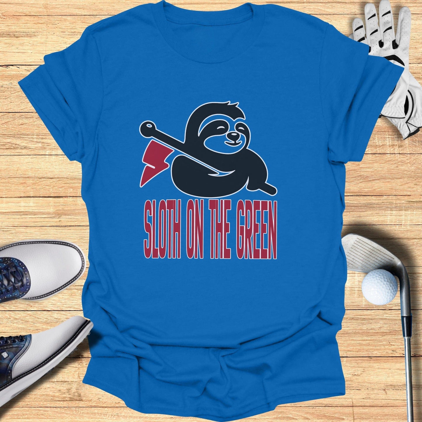 Sloth on the Green Cute Sloth Golf Tee Shirt