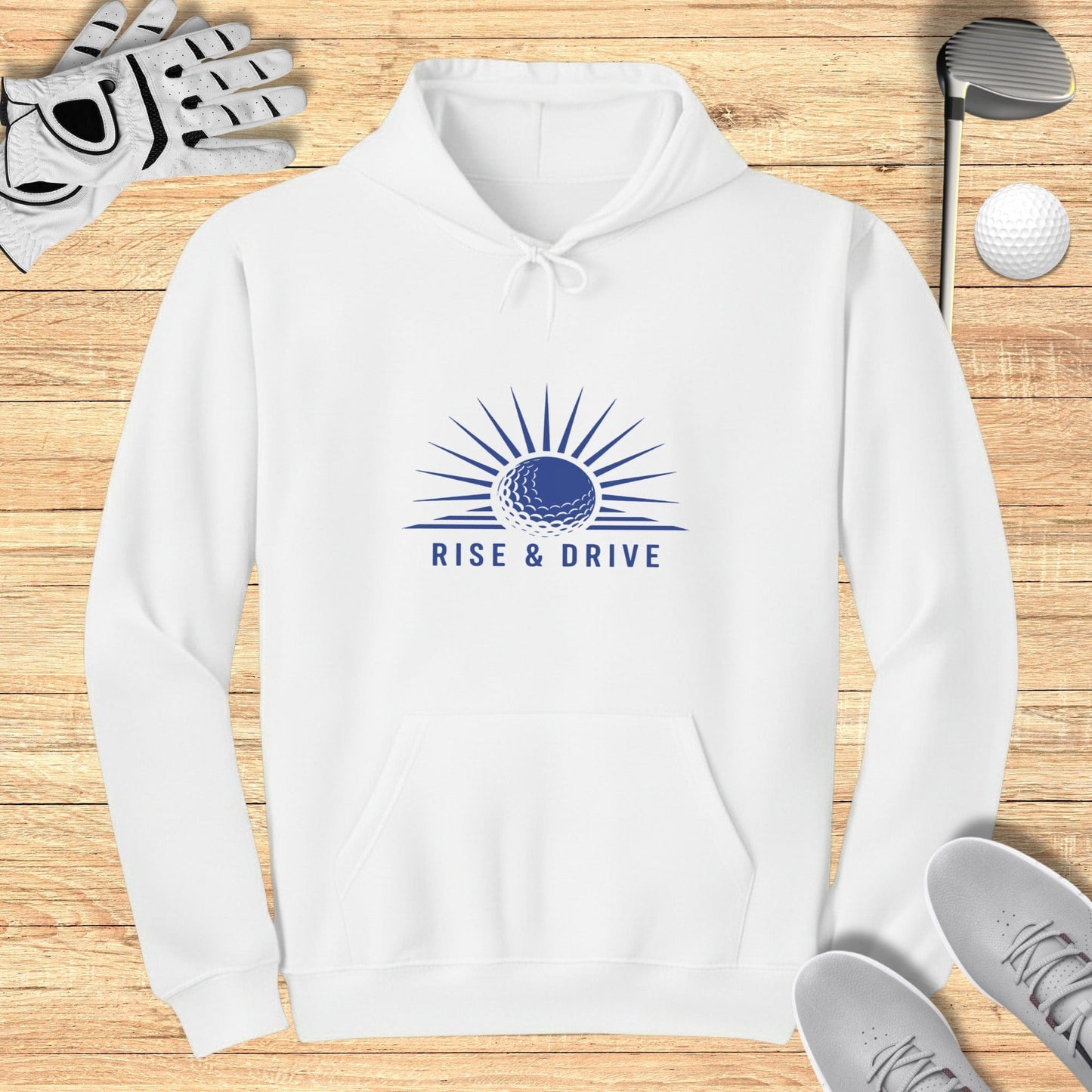 Rise and Drive Hoodie with Golf Themed Design