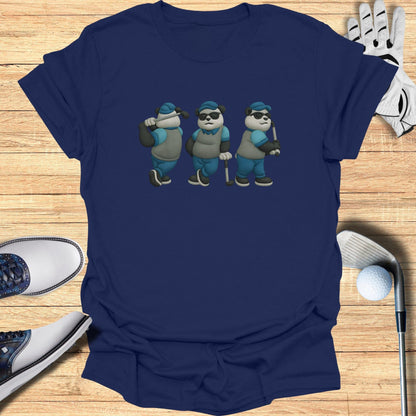 Golfing Panda Characters Graphic T-shirt for Sports Fans