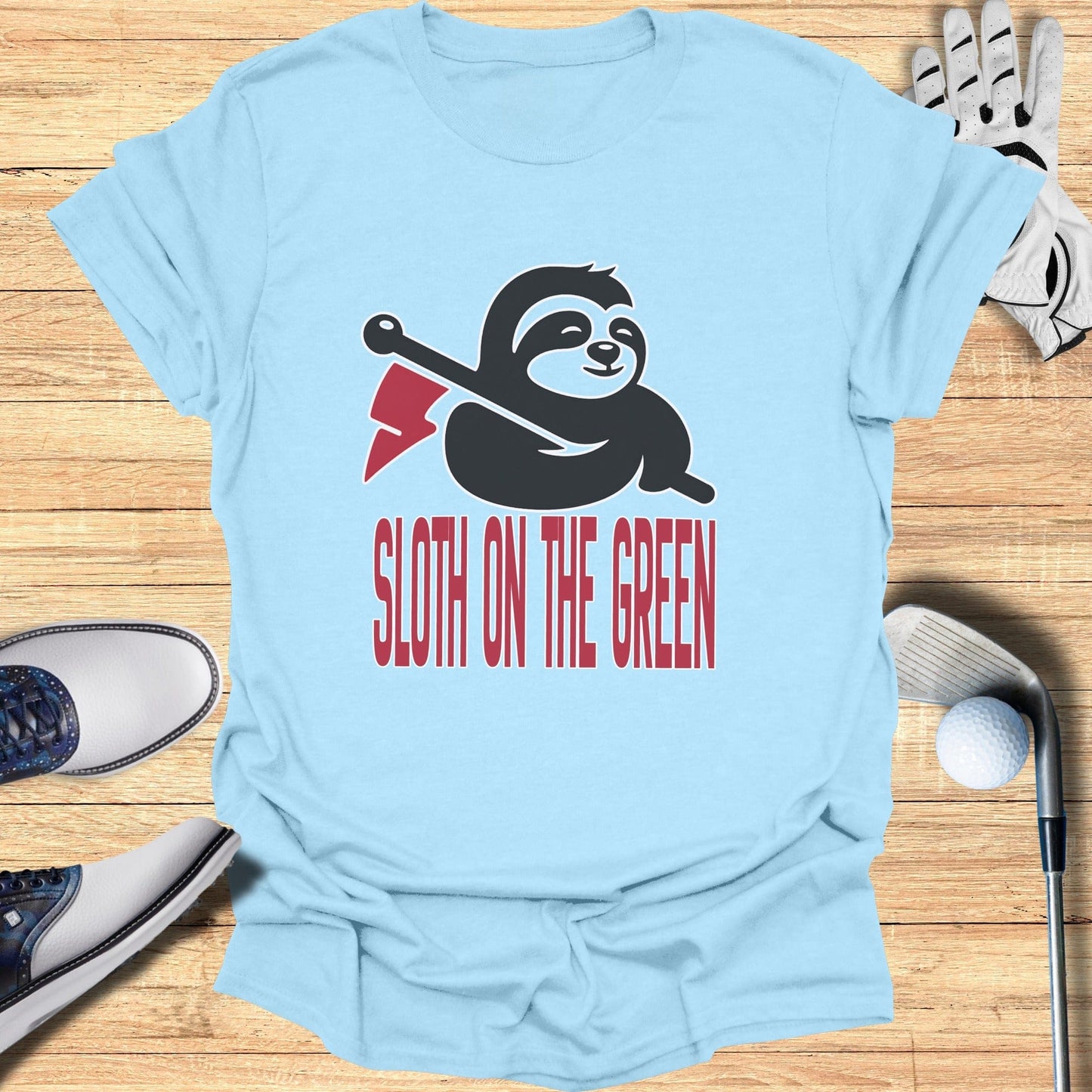 Sloth On The Green Funny Golf Themed T-Shirt