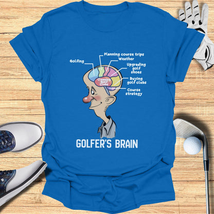 Funny Golfer's Brain Diagram Tee for Golf Enthusiasts