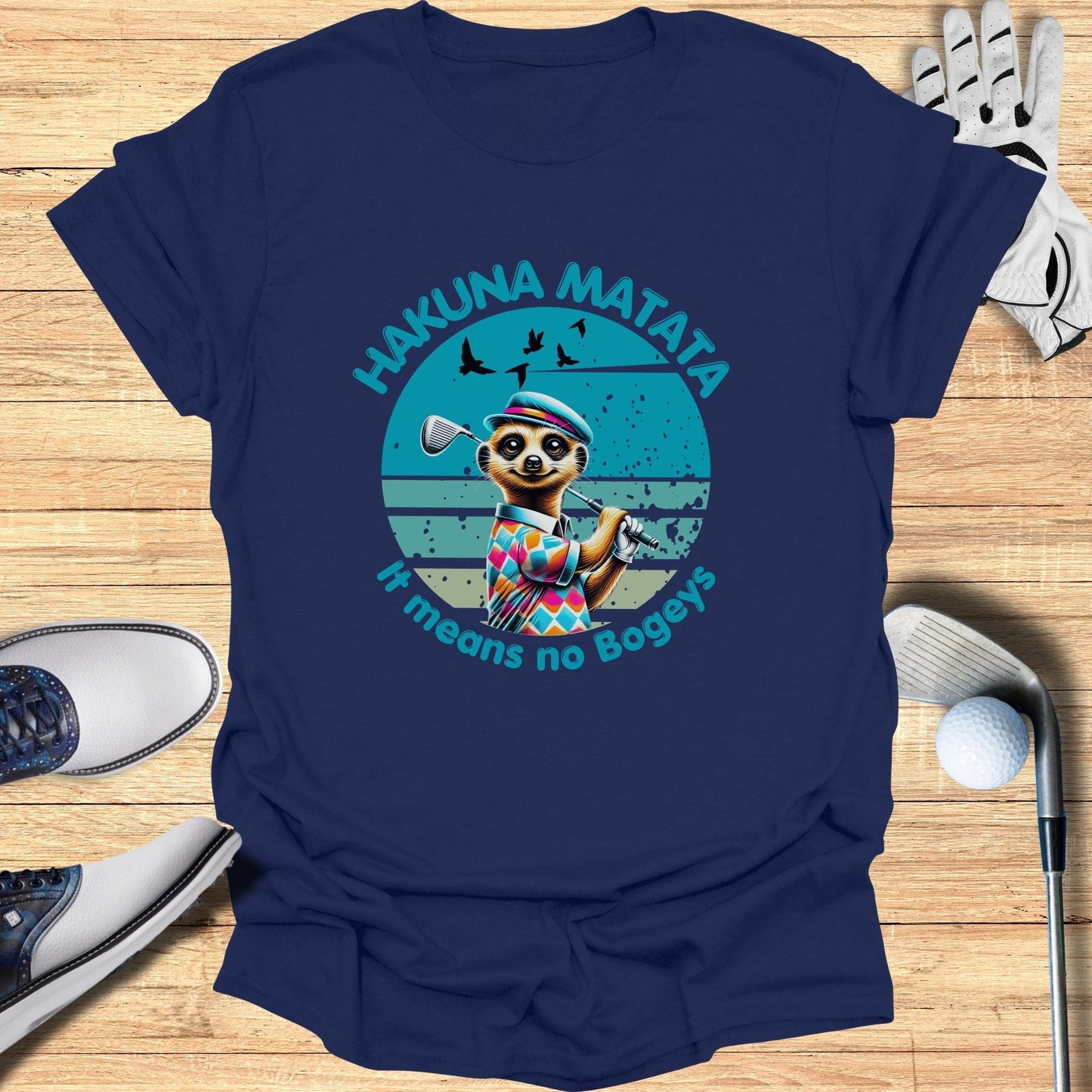 Hakuna Matata It Means No Bogeys T-Shirt - Funny Golf Tee by Swing Epic