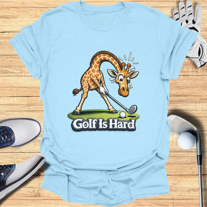 Funny Giraffe Golf Is Hard Graphic T-Shirt