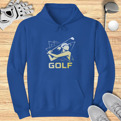 Graphic Blue Hoodie With Golf Player Design
