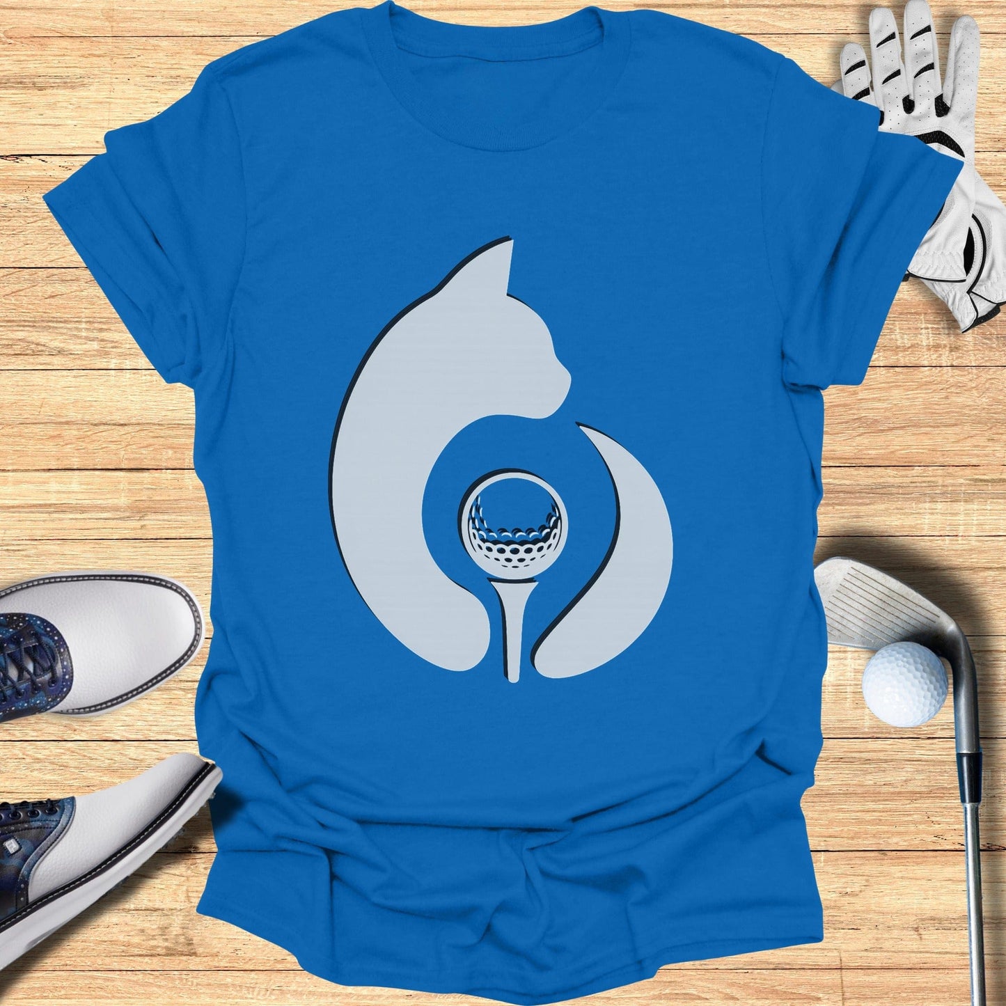 Cute Cat Golf T-Shirt with Unique Animal Graphic