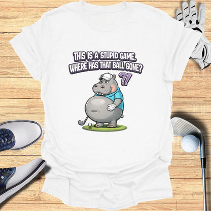 Funny Golf Hippo Where Has That Ball Gone T-shirt