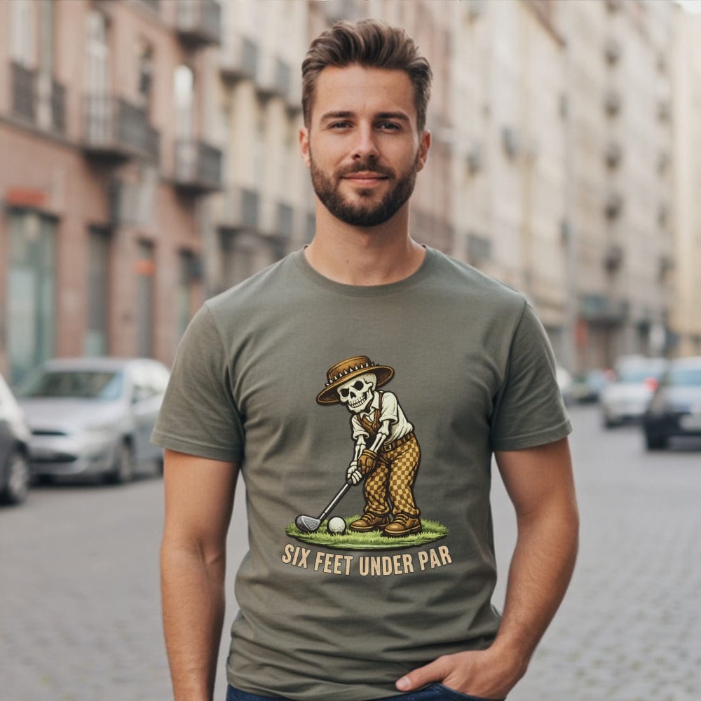 Six Feet Under Par Golf Graphic T-Shirt for Men