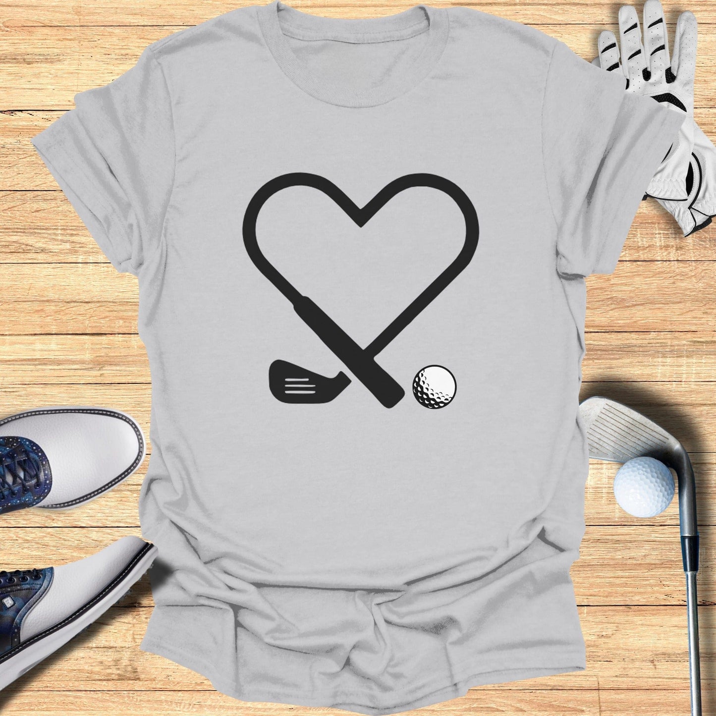 Golf Enthusiast Heart Graphic Tee for Stylish Outfits