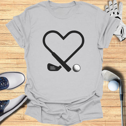 Golf Enthusiast Heart Graphic Tee for Stylish Outfits