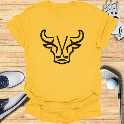 Men's Yellow Shirt with Bull Design Graphic Tee