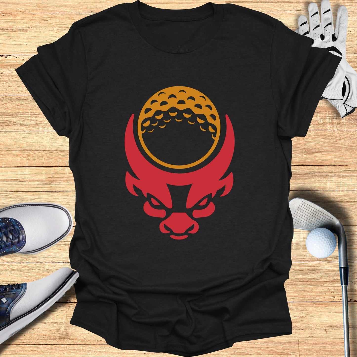 Fierce Bull Head with Golf Ball Eyes Shirt
