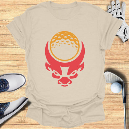 Stylish Golf Themed Bull Design Casual T-Shirt