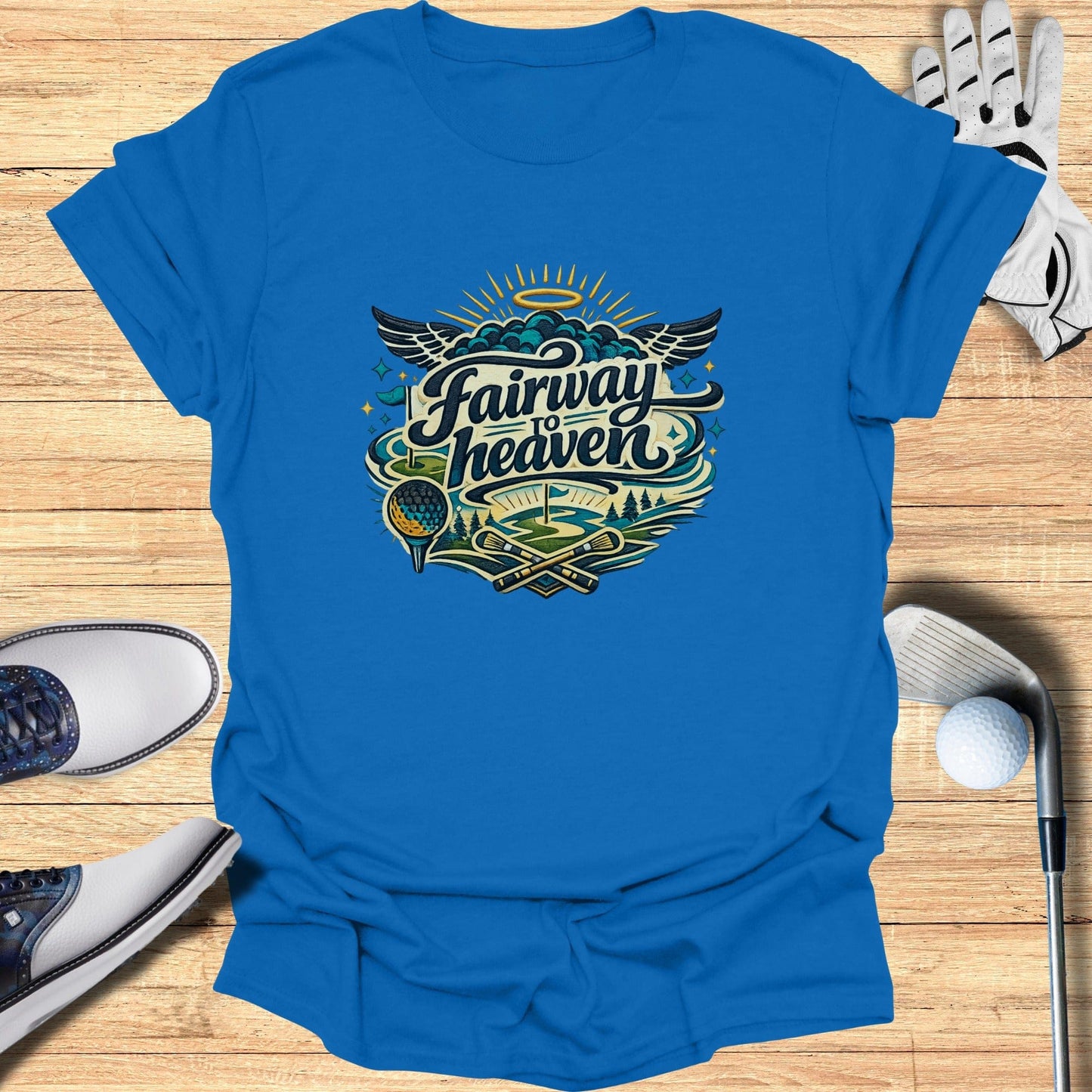 Fairway to Heaven Golf Course Themed T-Shirt Product
