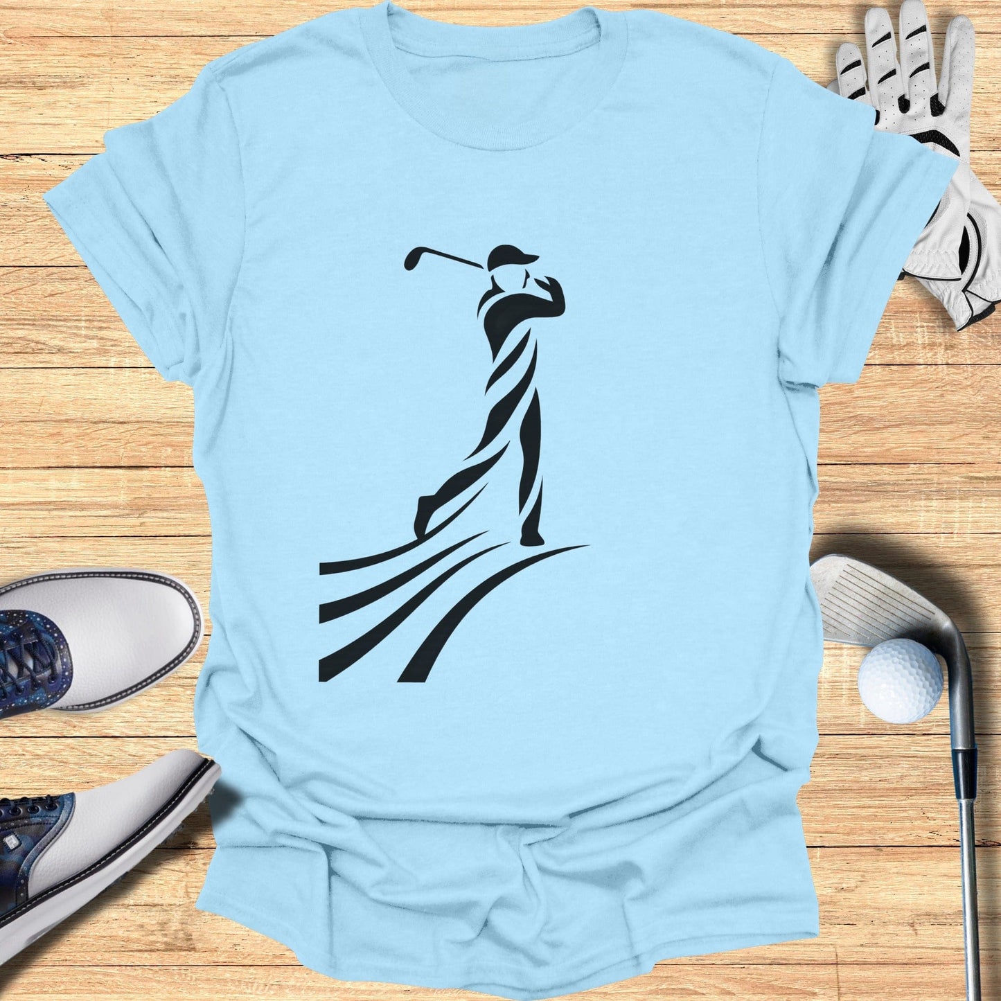 Stylish Golf Swing Graphic Tee Golf Apparel
