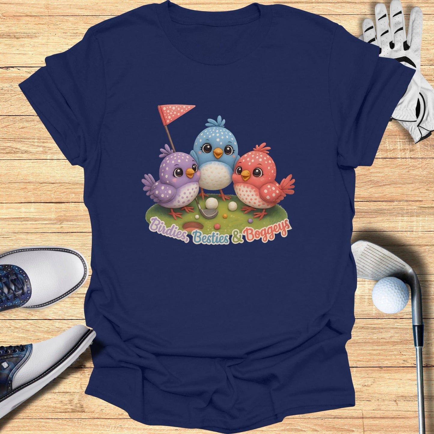 Birdies Besties & Bogeys Golf Themed T-Shirt