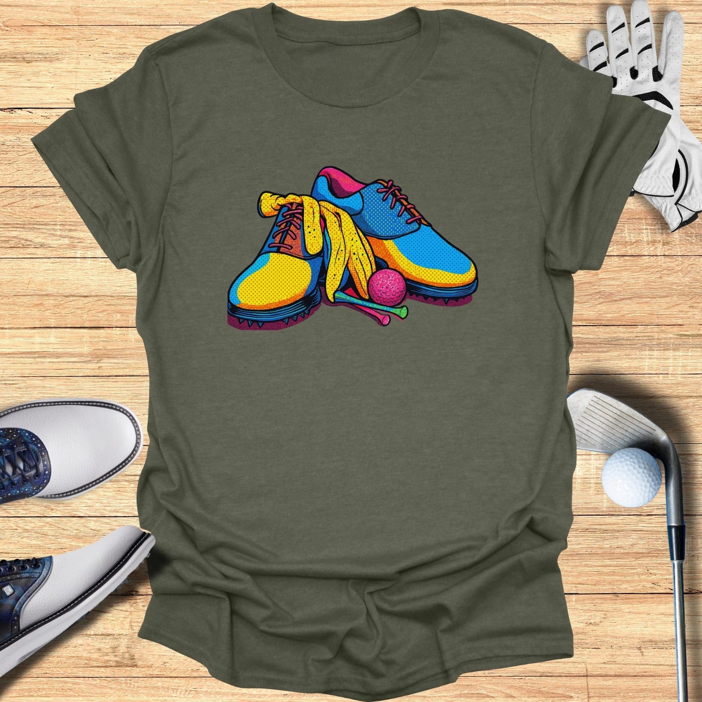 Vibrant Colorful Golf Apparel Graphic T-Shirt