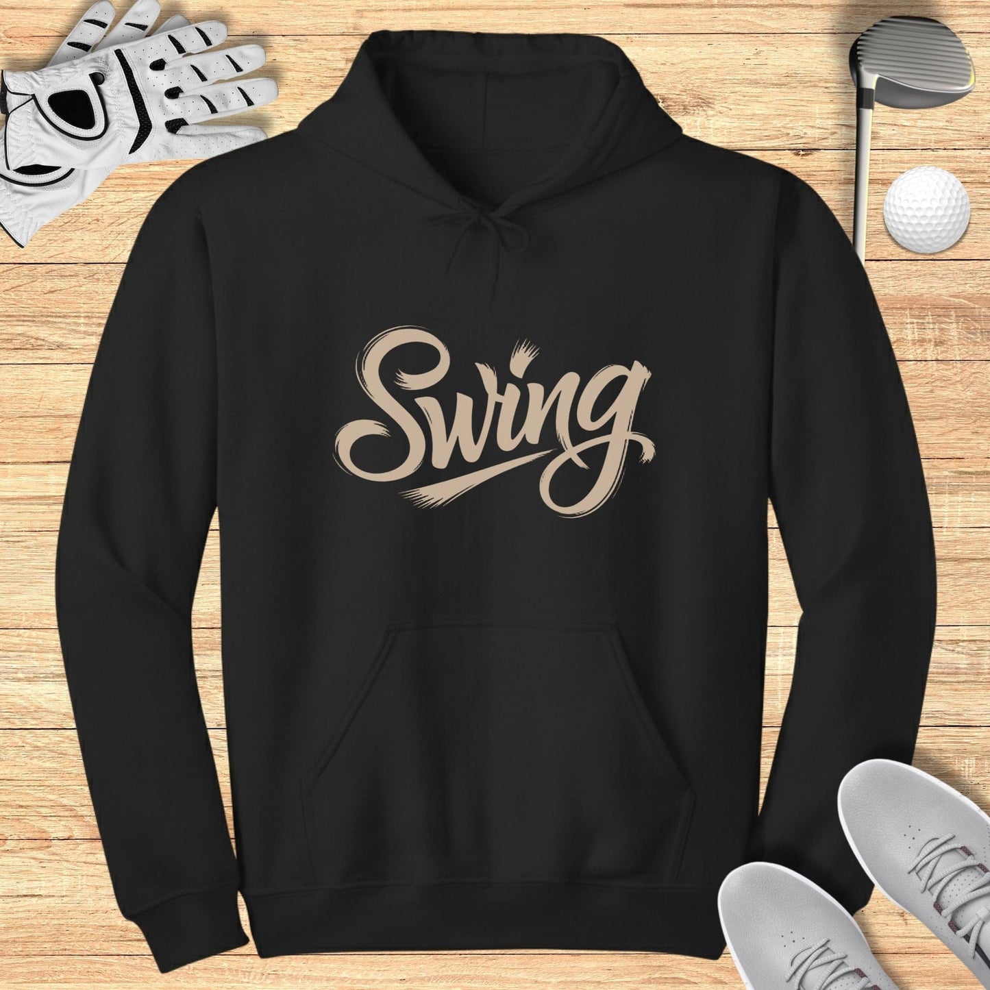 Swing Graphic Print Black Hoodie Product