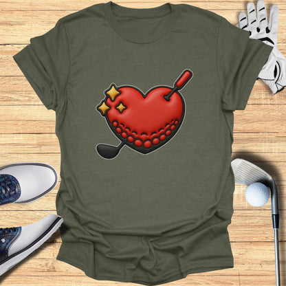 Heart Golf Club Cute Graphic Tee for Sports Lovers
