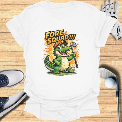 Fore Squad Funny Golf Alligator Cartoon T-shirt