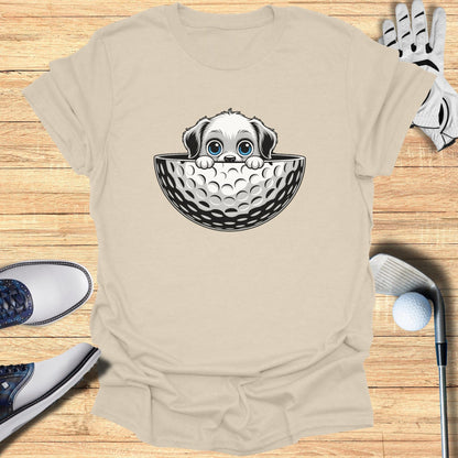 Adorable Puppy Hiding in Golf Ball Graphic T-shirt