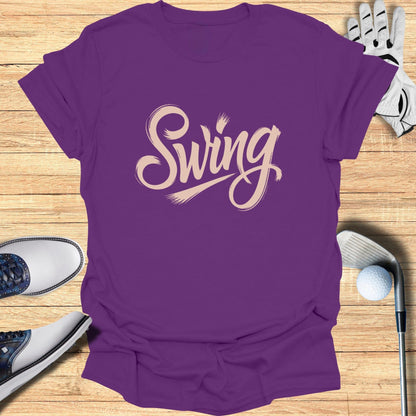 Swing Golf Themed Graphic Tee Shirt