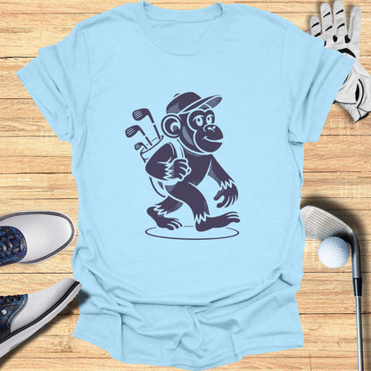 Funny Golfing Monkey Graphic Tee Shirt