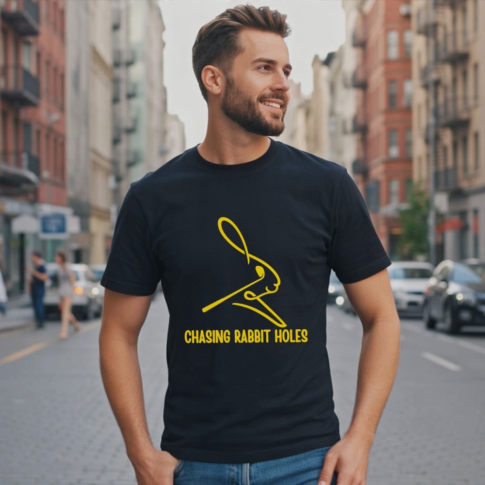 Chasing Rabbit Holes Graphic T-Shirt Men Fashion