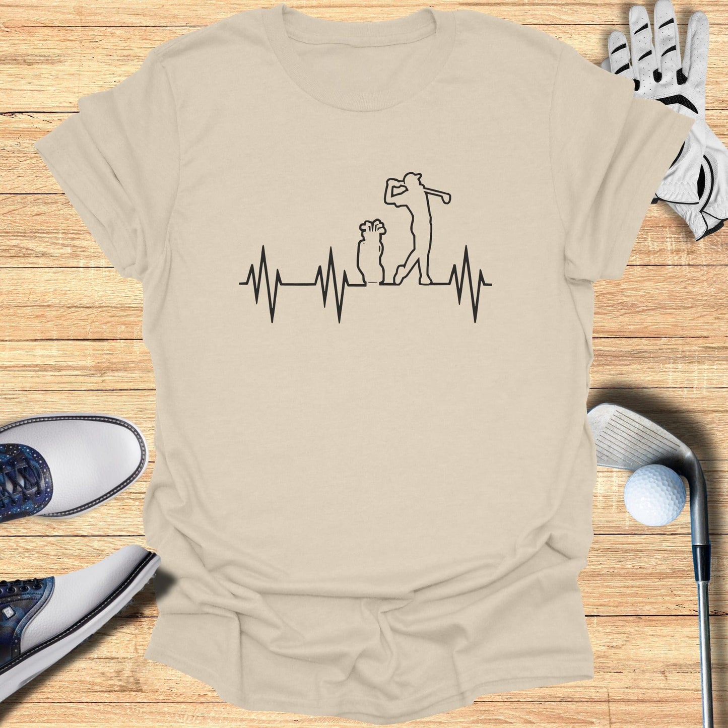 Golfing Heartbeat Rhythm Graphic T-shirt