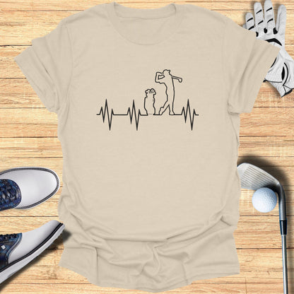 Golfing Heartbeat Rhythm Graphic T-shirt