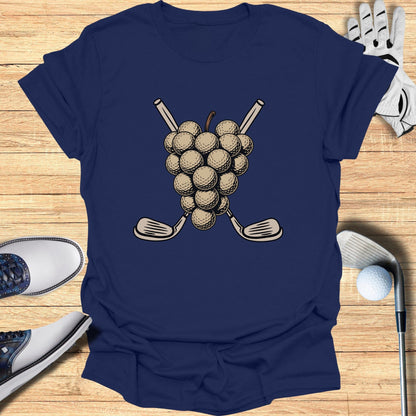 Grapes Golf Clubs Design T-Shirt for Sports Enthusiasts