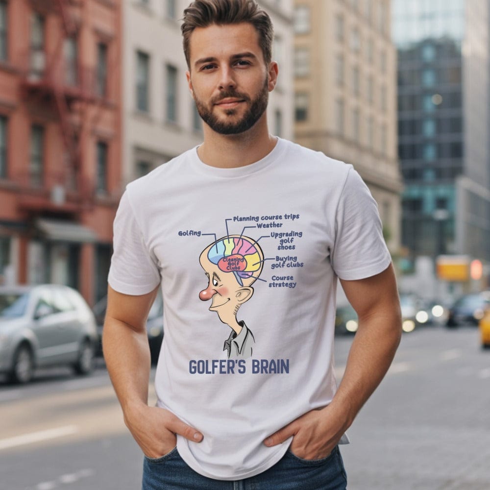 Golfer's Brain Graphic Tee for Golf Enthusiasts