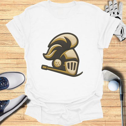 Knight with Golf Club White Graphic T-Shirt