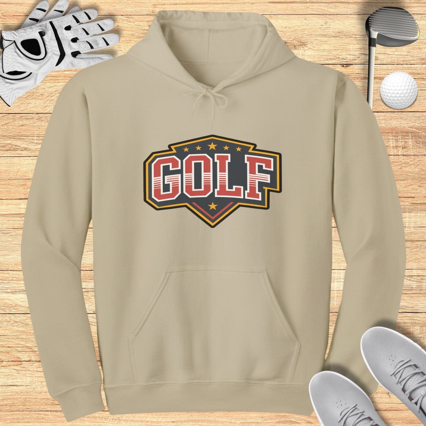 Stylish Beige Hoodie Featuring GOLF Logo design