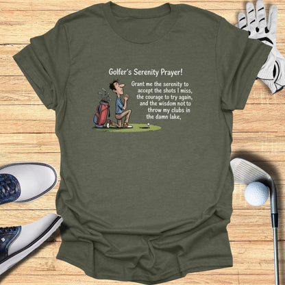 Golfer's Serenity Prayer Graphic Tee Motivational Shirt