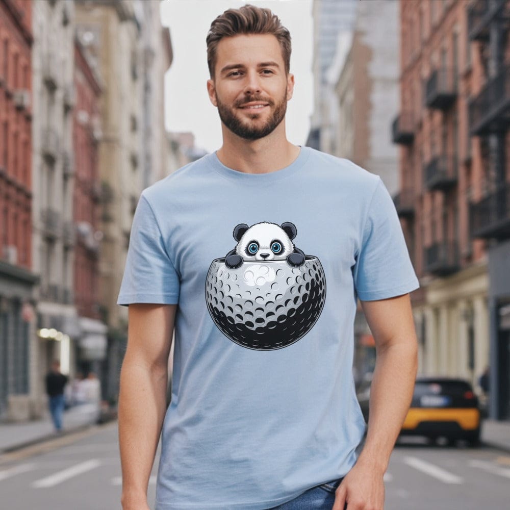 Cute Panda Inside Golf Ball Graphic T-Shirt