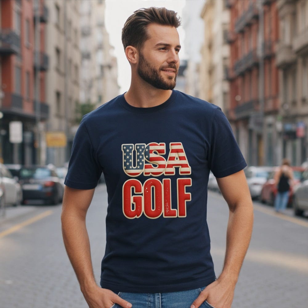 Patriotic USA Golf T-Shirt for Golf Enthusiasts