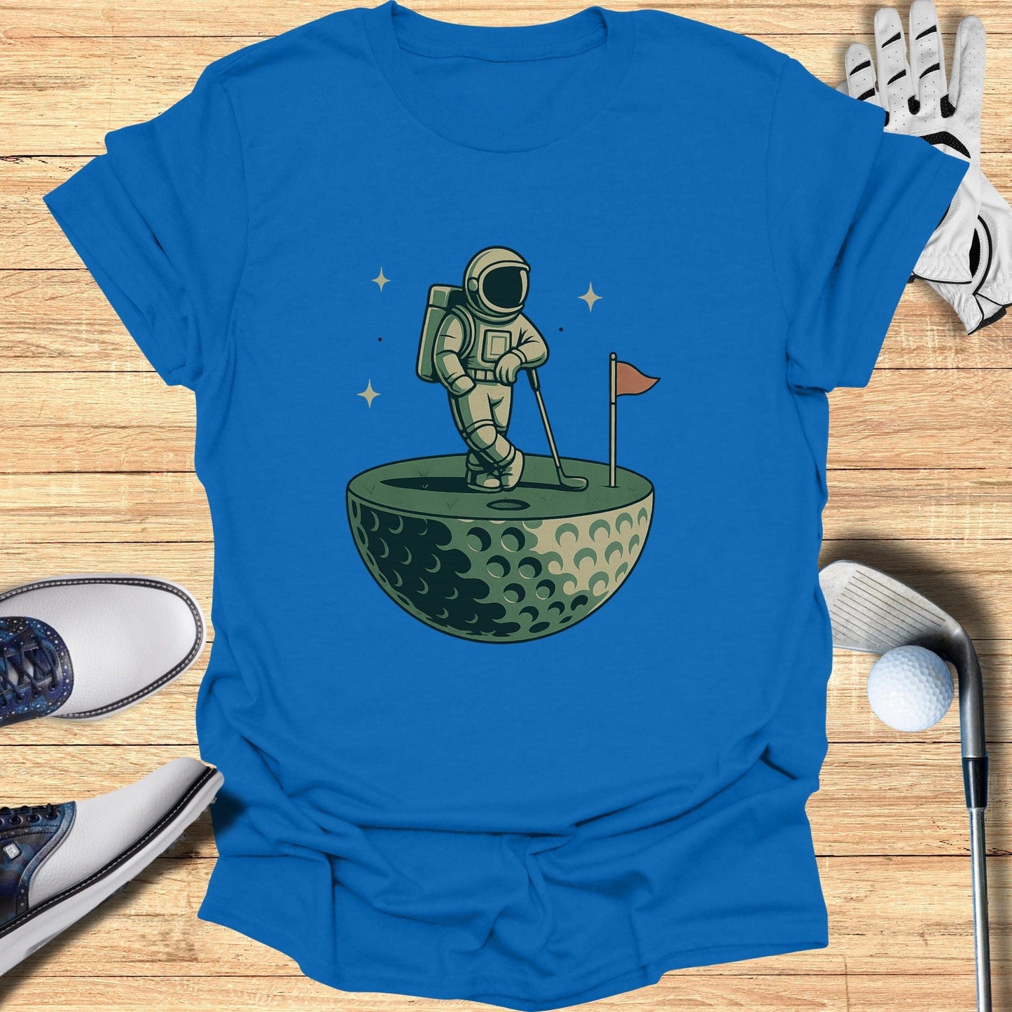 Astronaut Playing Golf Graphic Tee Shirt Unisex