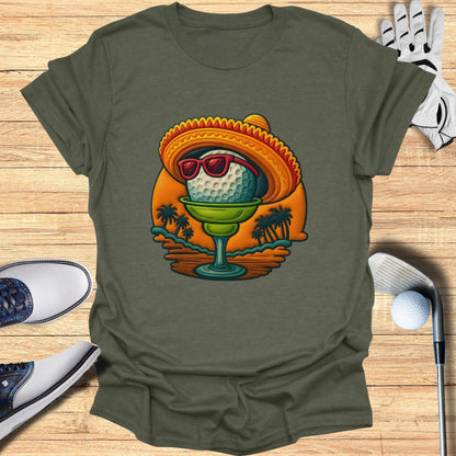 Golf Ball in Margarita Glass with Sombrero T-shirt
