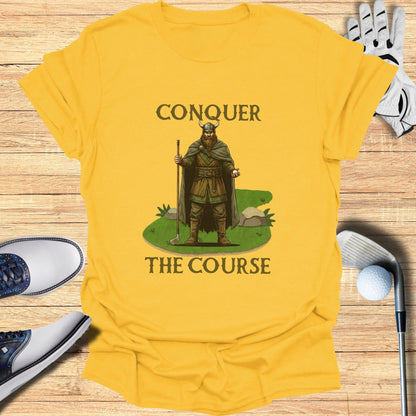 Conquer the Course Viking Golfer Graphic Tee