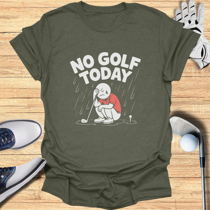 No Golf Today Sad Golfer Graphic Tee Shirt