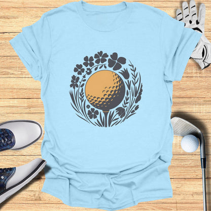 Floral Golf Ball Graphic Tee for Golf Lovers