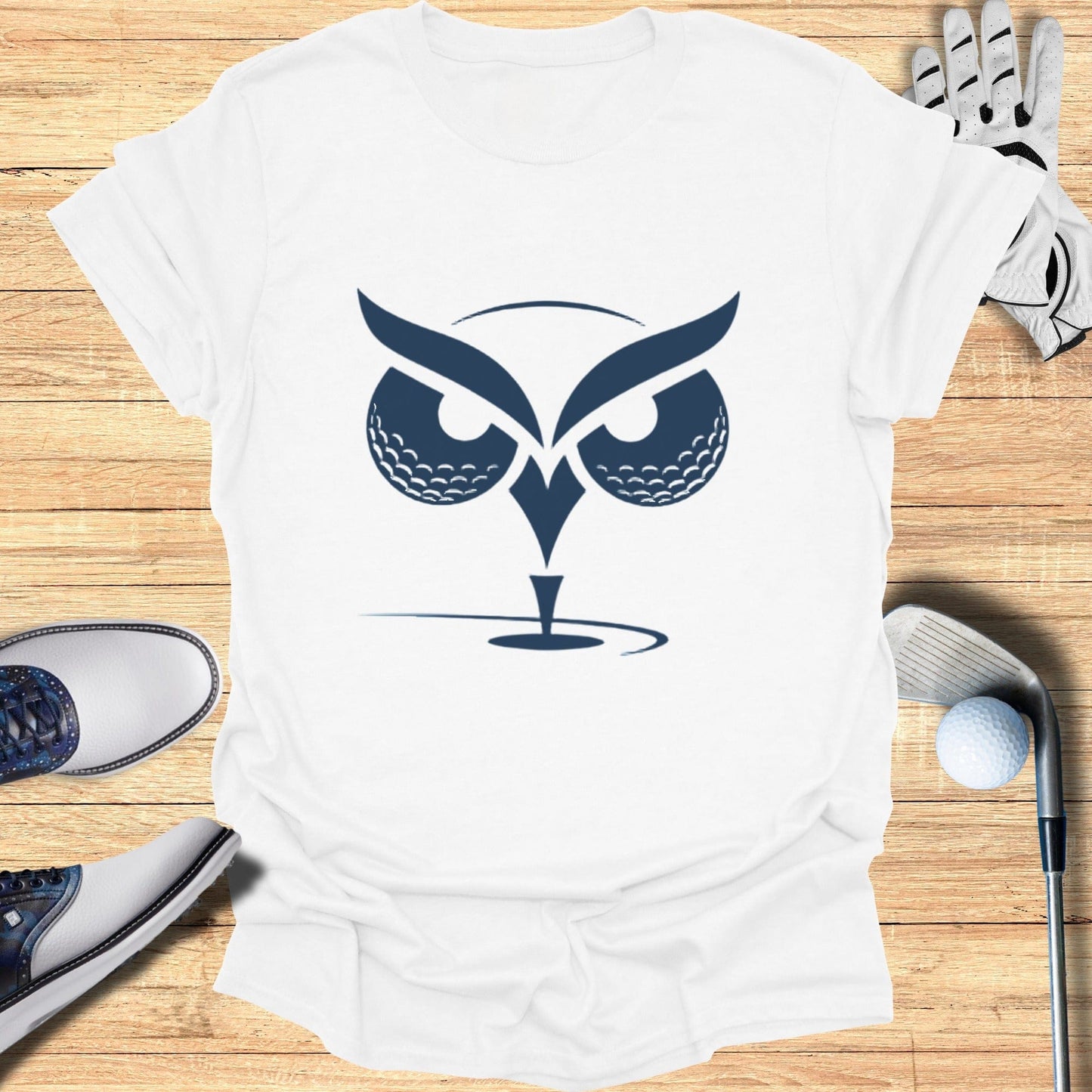 Stylish Owl Golfing Design T-shirt for Sports Enthusiasts